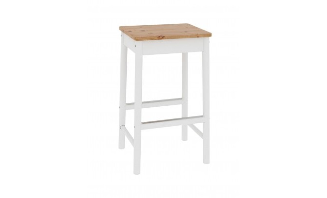 Стул барный Оскар массив сосны (белый воск/антик)